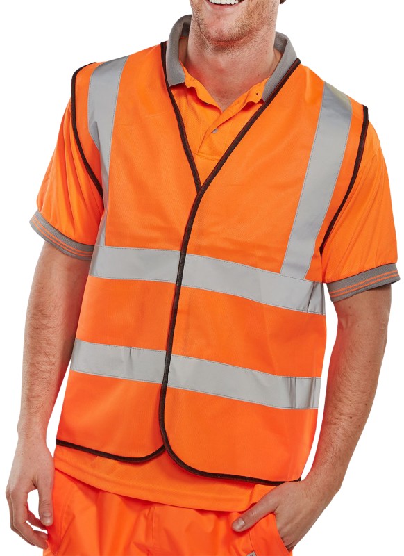 B Seen Hi-Vis Weste Hohe Sichtbarkeit 4XL Orange