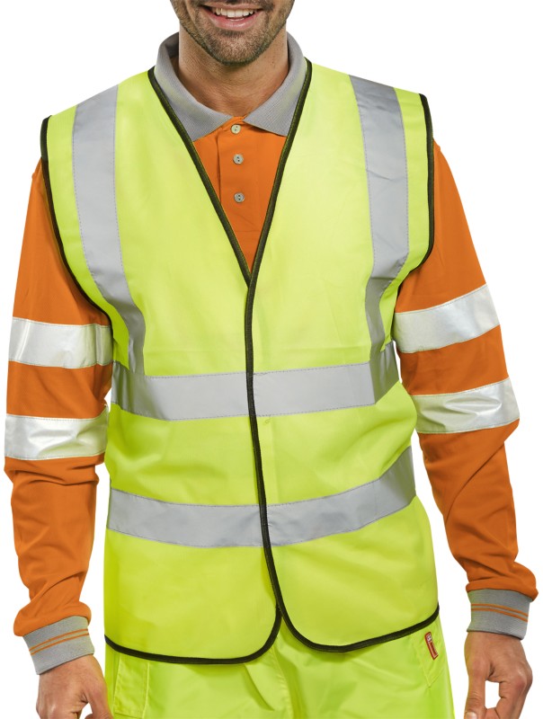 B Seen Hi-Vis Weste Hohe Sichtbarkeit 4XL Gelb