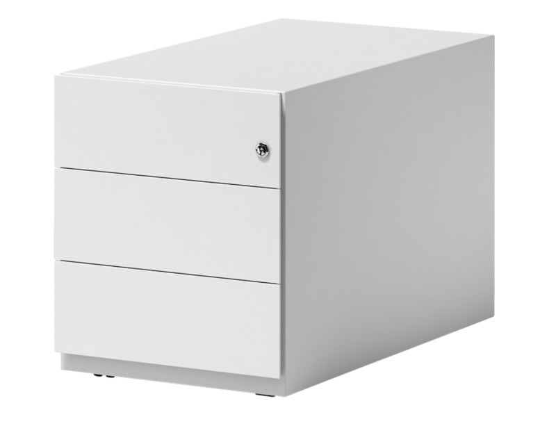 Thumbnail - Rollcontainer Note mit seitlicher Griffleiste und drei Universalschubladen à Höhe 150 mm 495 x 420 x 775 mm Verkehrsweiß