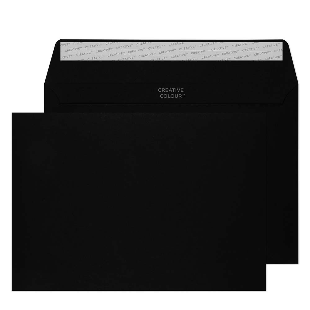 Creative Coloured Envelopes C5 229 (W) X 162 (H) Mm Adhesive Strip Black 120 Gsm Pack Of 500