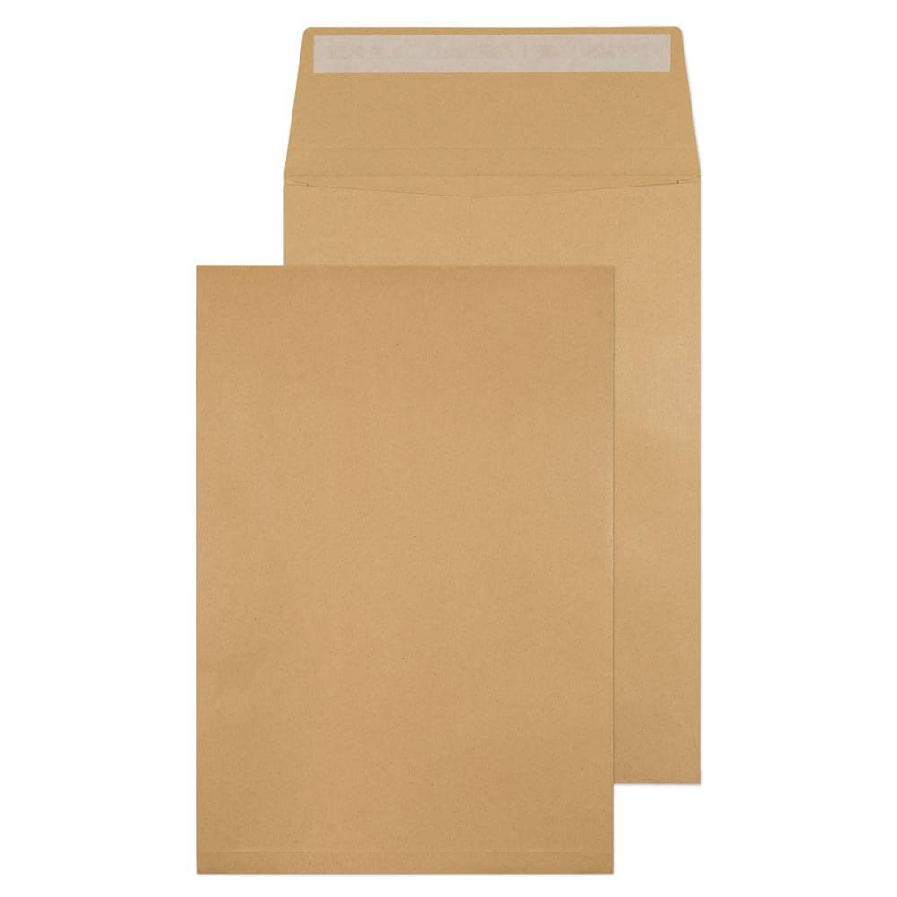 Purely Packaging Vita Purely Gusset Envelopes C4 Peel & Seal 324 X 229 X 25 Mm Plain 130 Gsm Manilla Pack Of 125