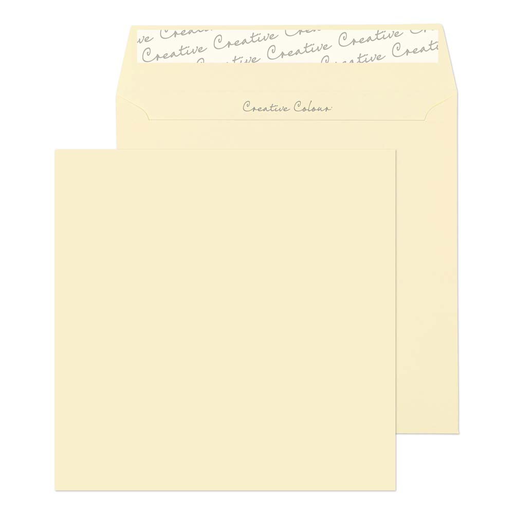Creative Coloured Envelopes Non Standard 155 (W) X 155 (H) Mm Adhesive Strip Cream 120 Gsm Pack Of 500