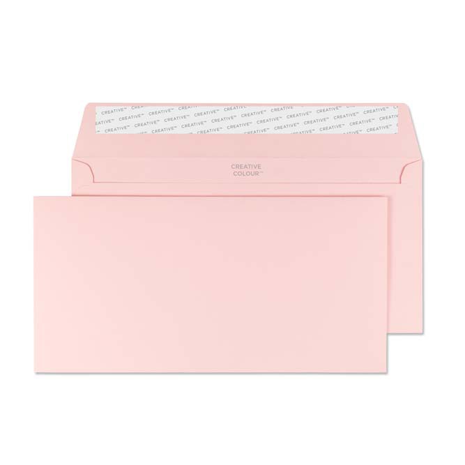 Creative Peel & Seal Dl+ Coloured Envelopes Pink 229 (W) X 114 (H) Mm Plain 120 Gsm Pack Of 500