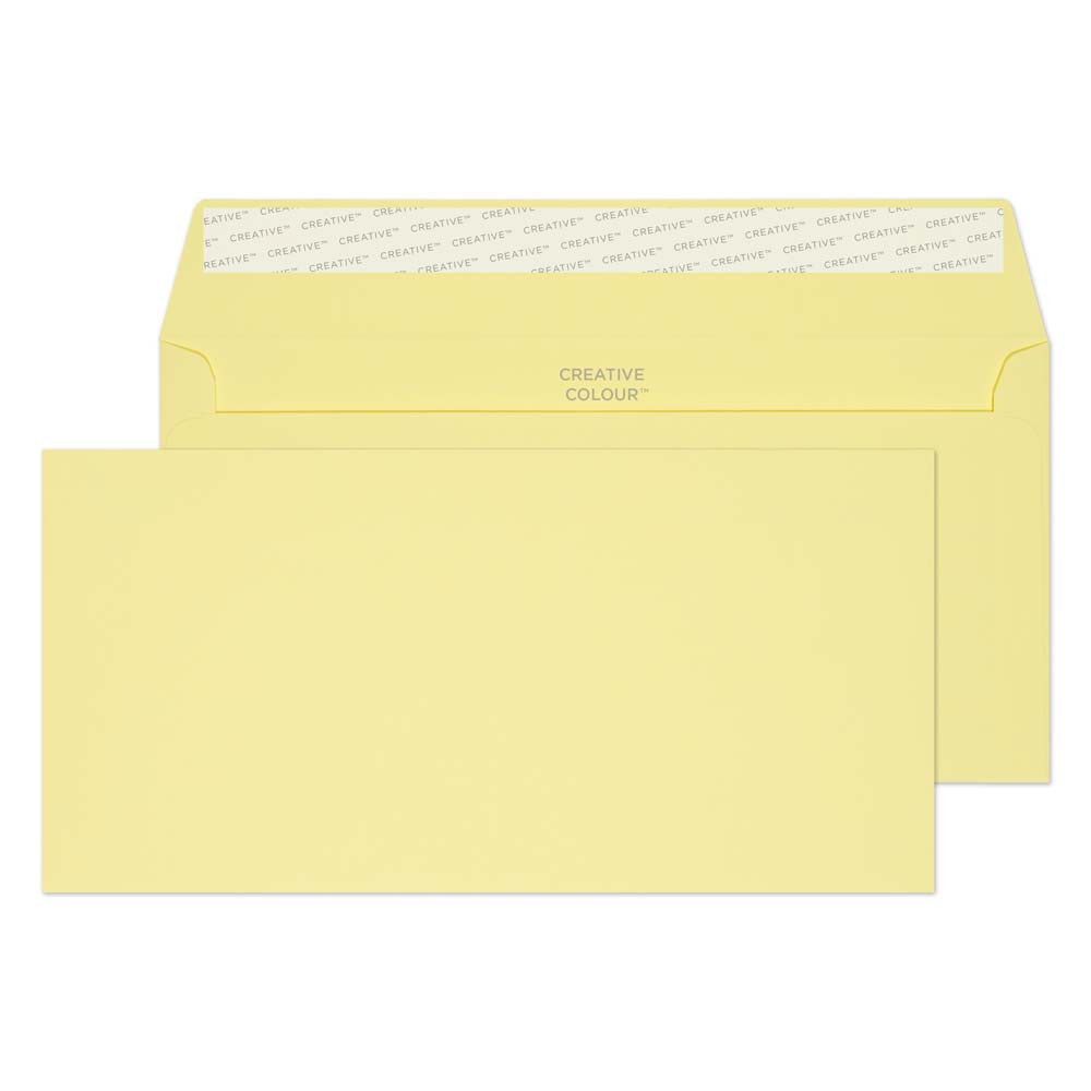 Creative Peel & Seal Dl+ Coloured Envelopes Yellow 229 (W) X 114 (H) Mm Plain 120 Gsm Pack Of 500