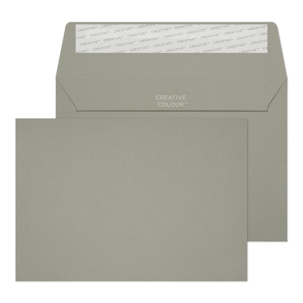 Creative Mid Coloured Envelopes Peel & Seal 114 X 162 Mm Plain 120 Gsm Storm Grey Pack Of 500