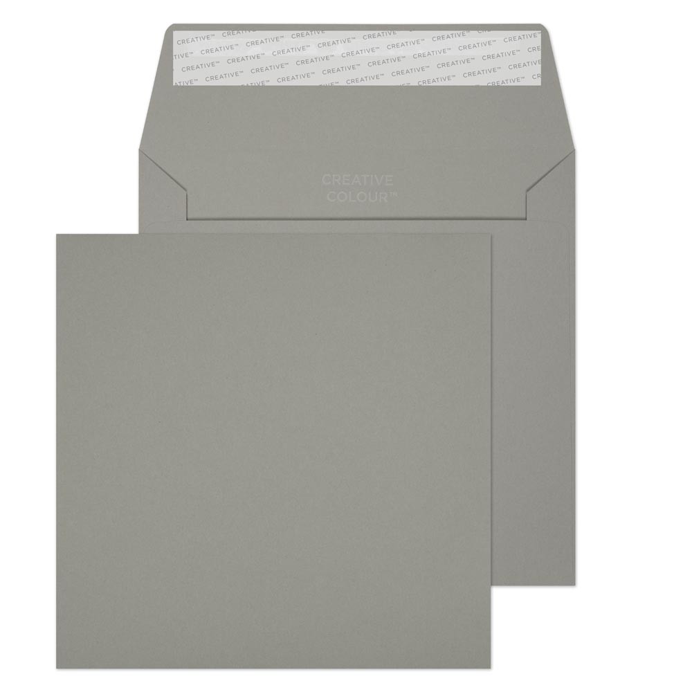 Creative Coloured Envelopes Non Standard 155 (W) X 155 (H) Mm Adhesive Strip Grey 120 Gsm Pack Of 500