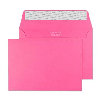 Creative Coloured Envelopes C6 162 (W) X 114 (H) Mm Adhesive Strip Pink 120 Gsm Pack Of 500