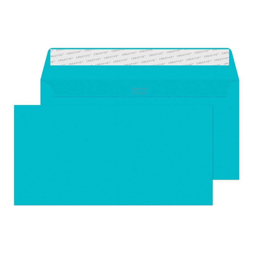 Creative Peel & Seal Dl+ Coloured Envelopes Blue 229 (W) X 114 (H) Mm Plain 120 Gsm Pack Of 500