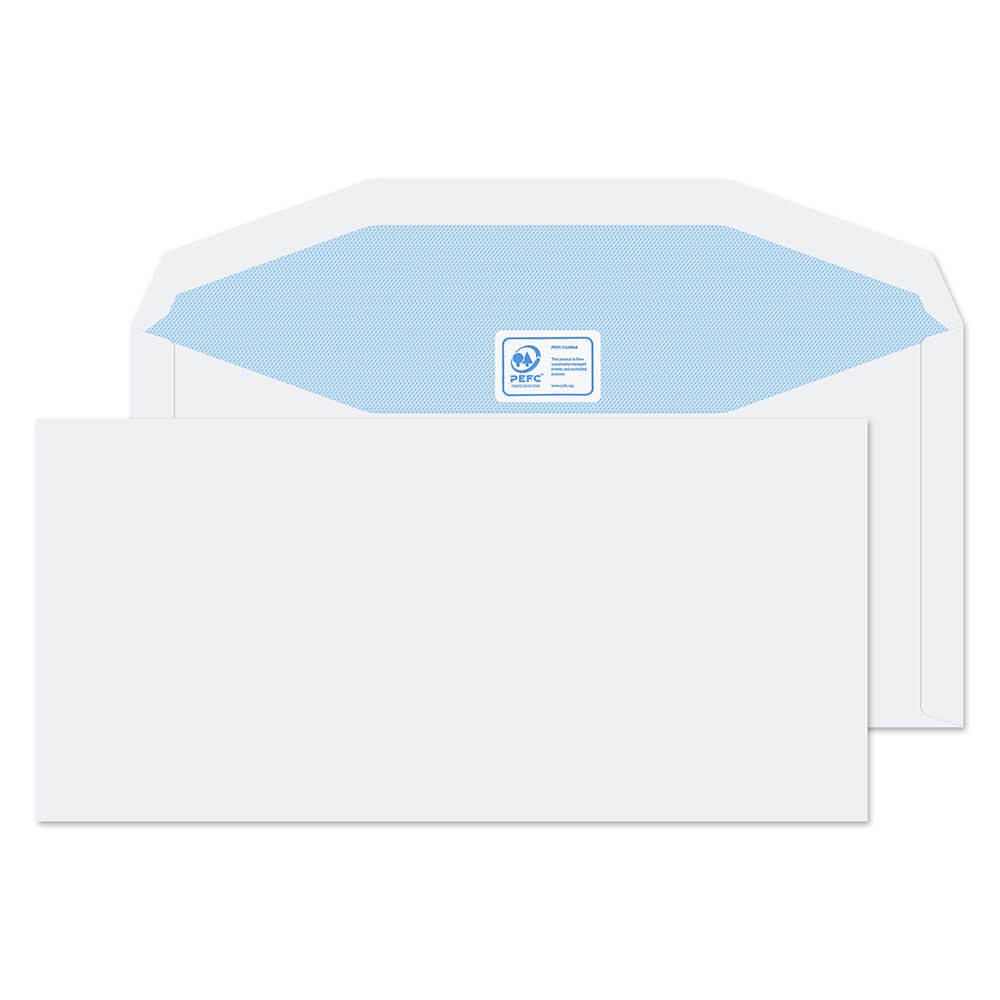 Blake Purely Mailing Bag Dl++ Gummed 114 X 235 Mm Plain 90 Gsm White Pack Of 1000