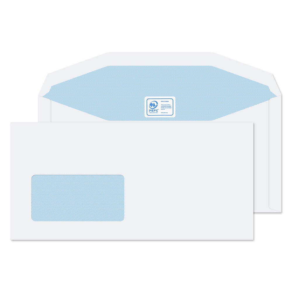 Blake Everyday Mailing Bag Window Non Standard 235 (W) X 114 (H) Mm White 90 Gsm Pack Of 1000