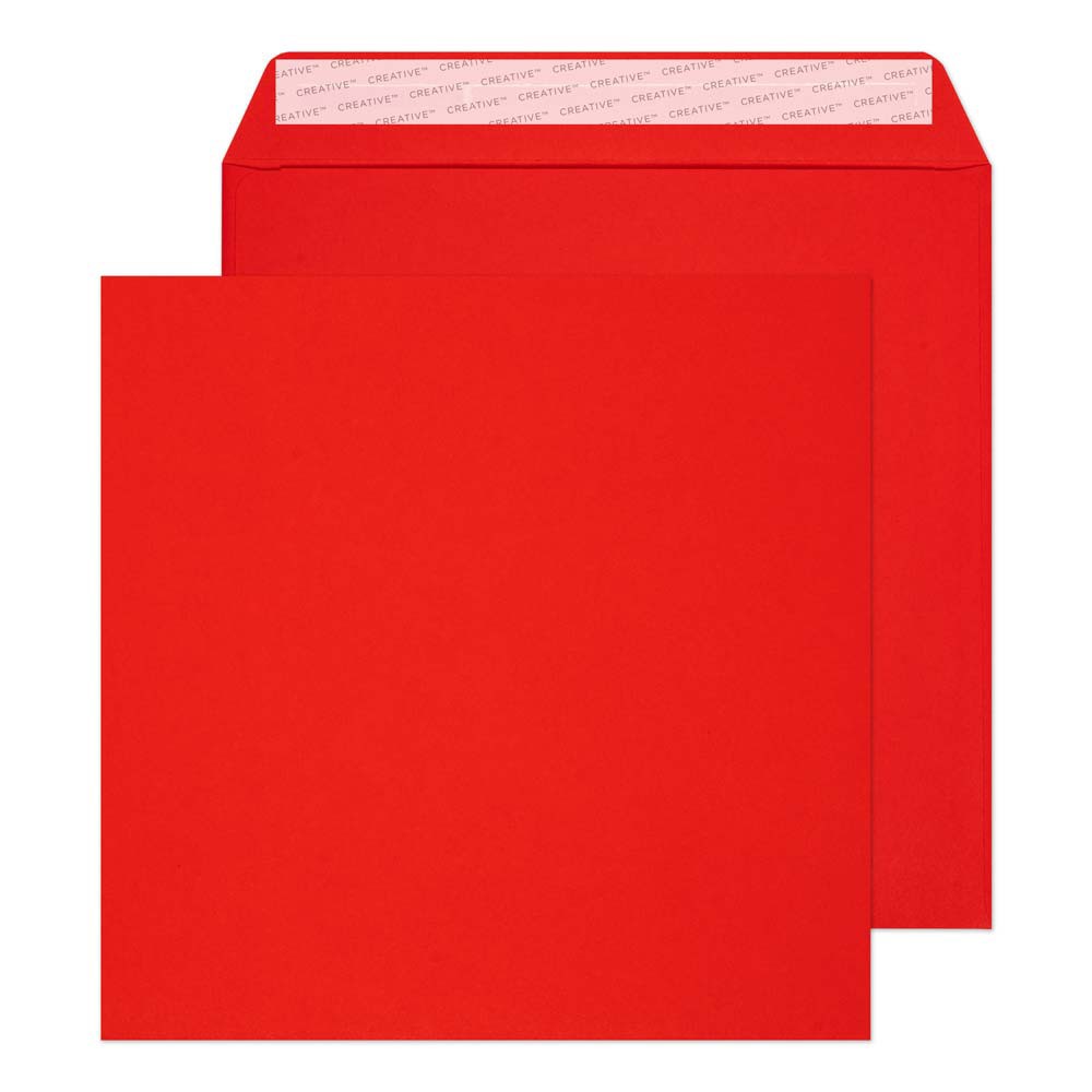 Blake Creative Colour - Coloured Red Envelopes 220 x 220 mm - Pack of 250 - FSC Certified - 120GSM - Peel and Seal Red Envelope - Invitation Envelopes/Card Making Supplies (506) - Image 3