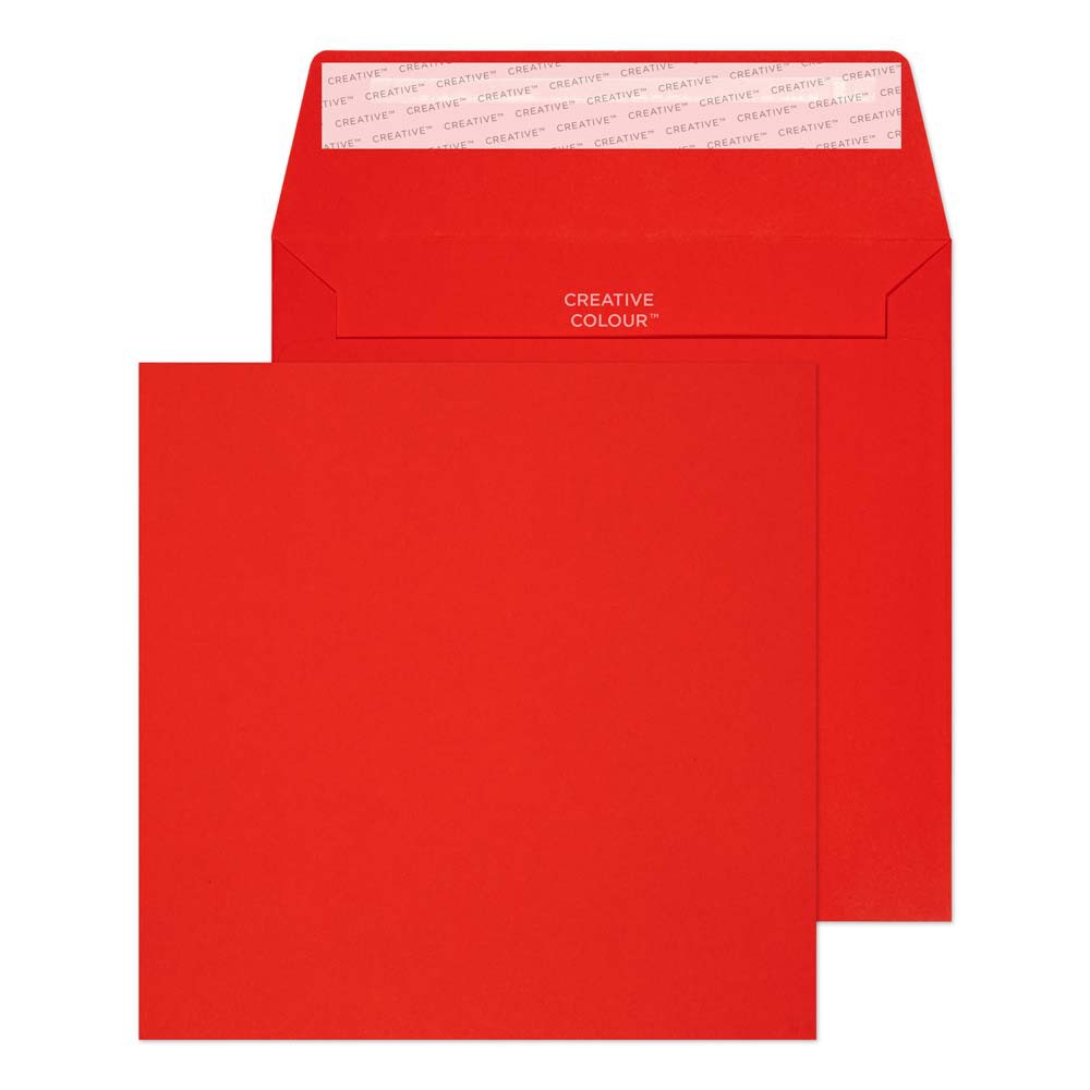 Blake Colour Pillar Box Red Peel & Seal Square Wallet 160x160mm - Image 3