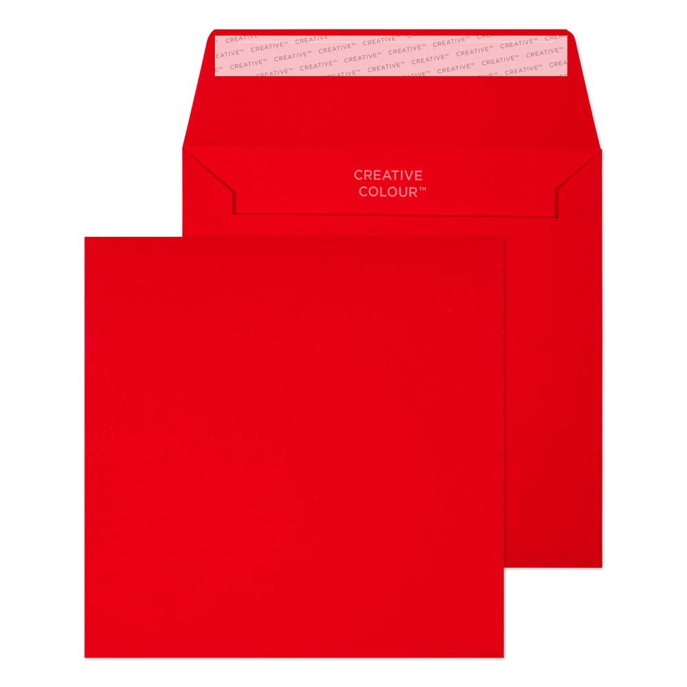 Creative Coloured Envelope Non Standard 155 (W) X 155 (H) Mm Adhesive Strip Red 120 Gsm Pack Of 500