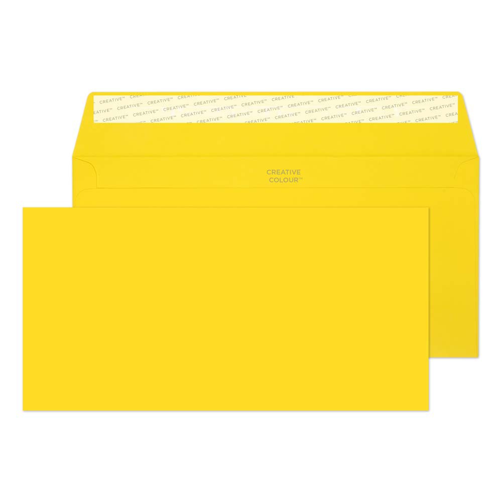 Creative Coloured Envelope Dl+ 229 (W) X 114 (H) Mm Adhesive Strip Yellow 120 Gsm Pack Of 500 - Image 3
