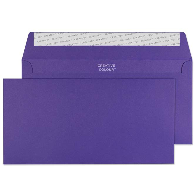Creative Coloured Envelope Dl+ 229 (W) X 114 (H) Mm Adhesive Strip Black 120 Gsm Pack Of 500