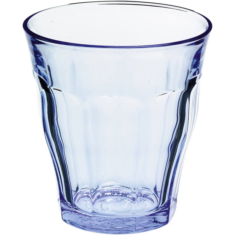 Becher Gehärtetes Glas 220 ml Blau, Transparent 6 Stück