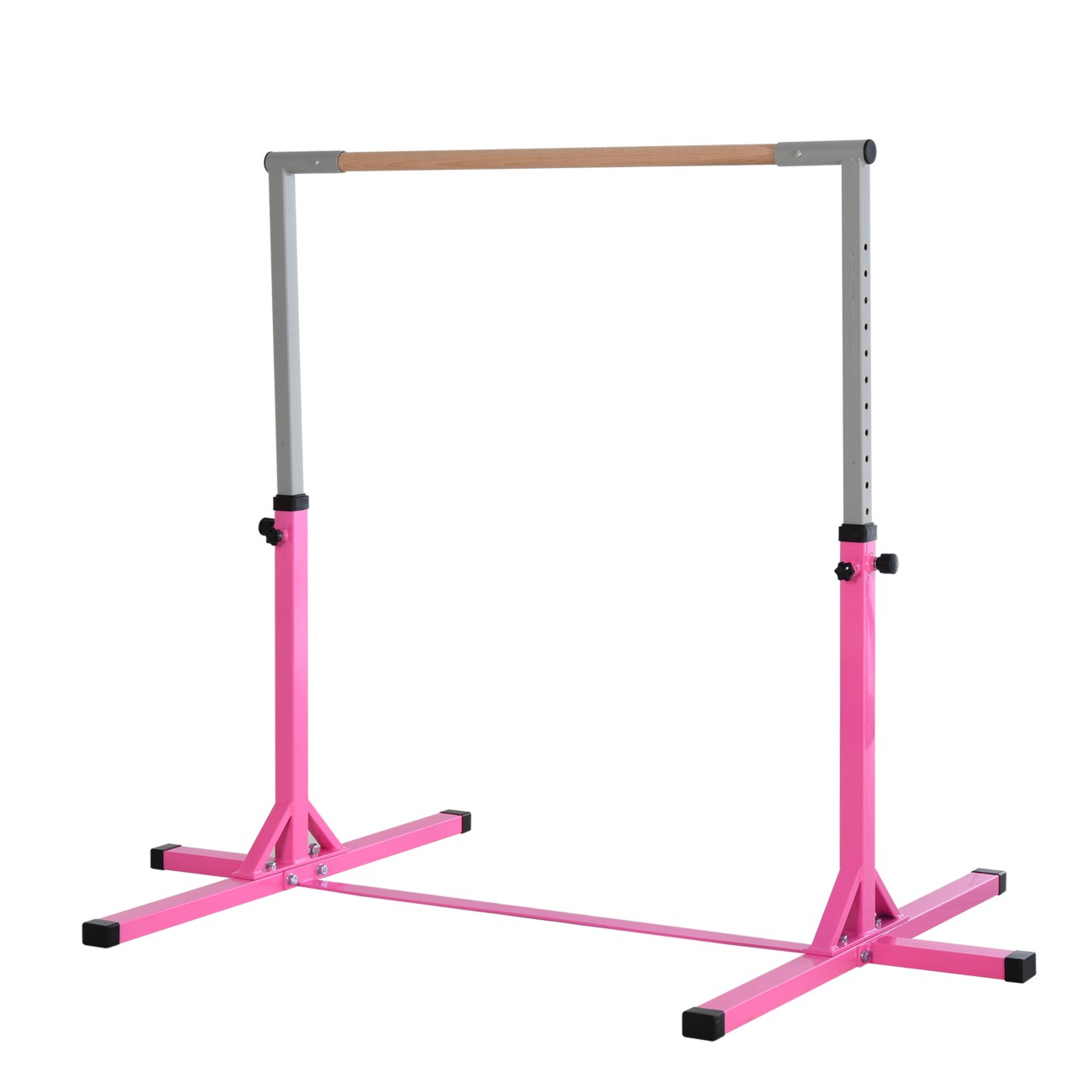 Homcom Pink Steel Frame Adjustable Horizonal Gymnastics Bar For Kids | Aosom Uk - Image 3