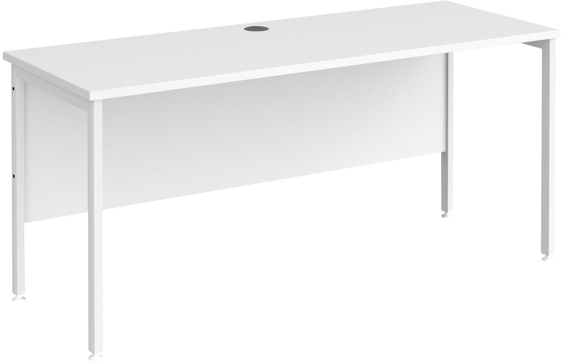 Dams International Maestro 25 Straight Desk Rectangular White H-Frame 1,600 (W) X 600 (D) X 725 (H) Mm Wood