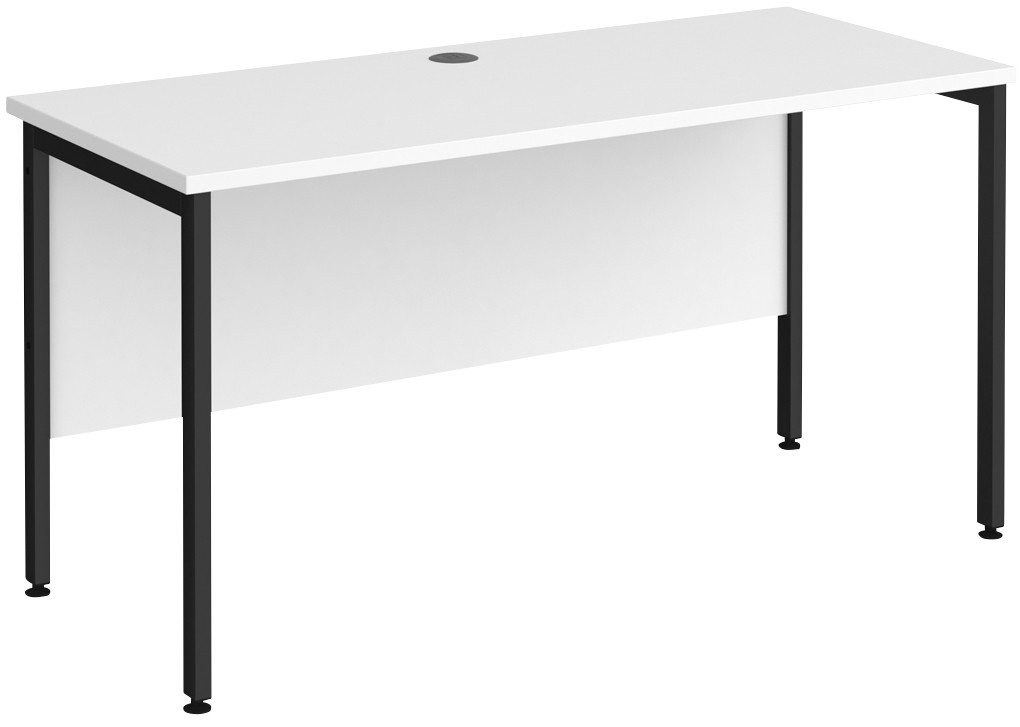 Dams International Maestro 25 Straight Desk Rectangular White H-Frame 1,400 (W) X 600 (D) X 725 (H) Mm Wood