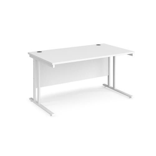 Dams International Maestro 25 Straight Desk Rectangular White Cantilever 1,400 (W) X 800 (D) X 725 (H) Mm Wood