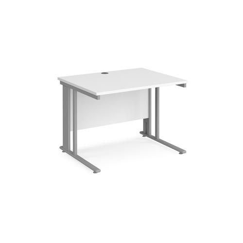 Dams International Maestro 25 Straight Desk Rectangular White Cantilever 1,000 (W) X 800 (D) X 725 (H) Mm Wood