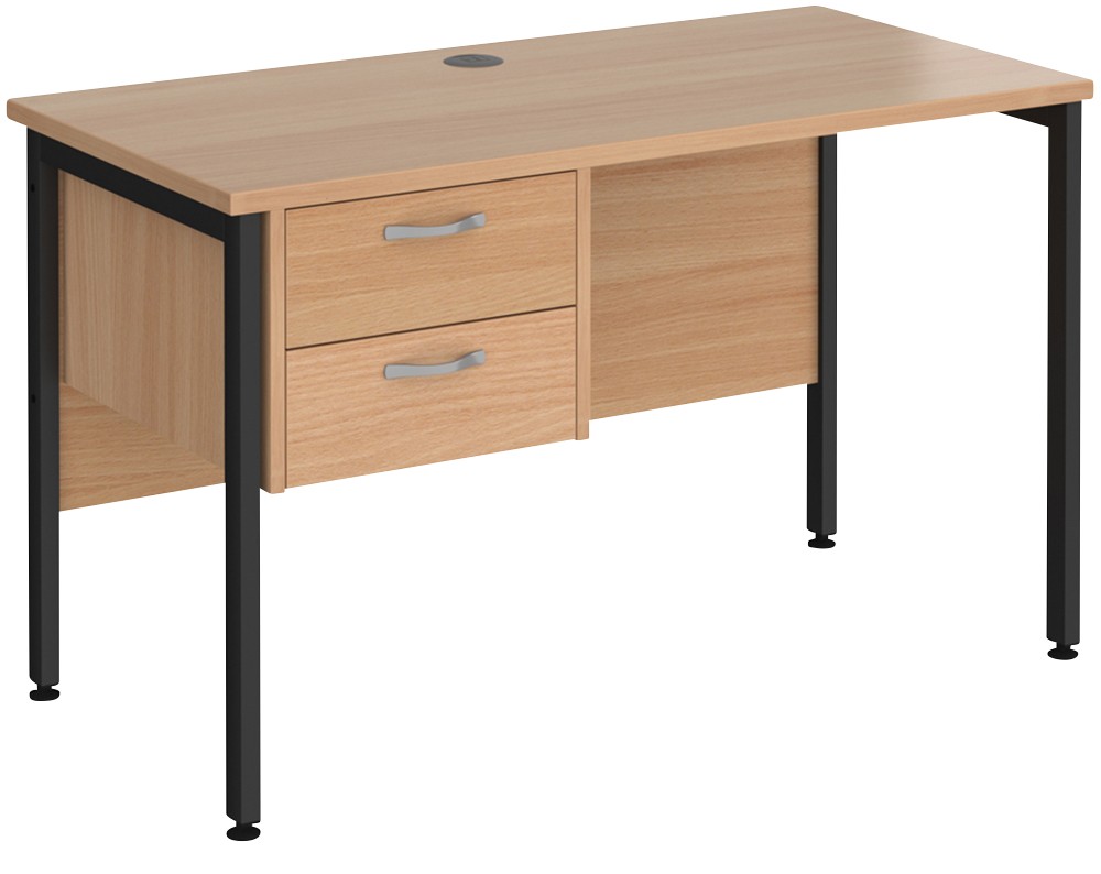 Dams International Maestro 25 Straight Desk Rectangular Beech H-Frame 2 Drawers 1,200 (W) X 600 (D) X 725 (H) Mm Wood