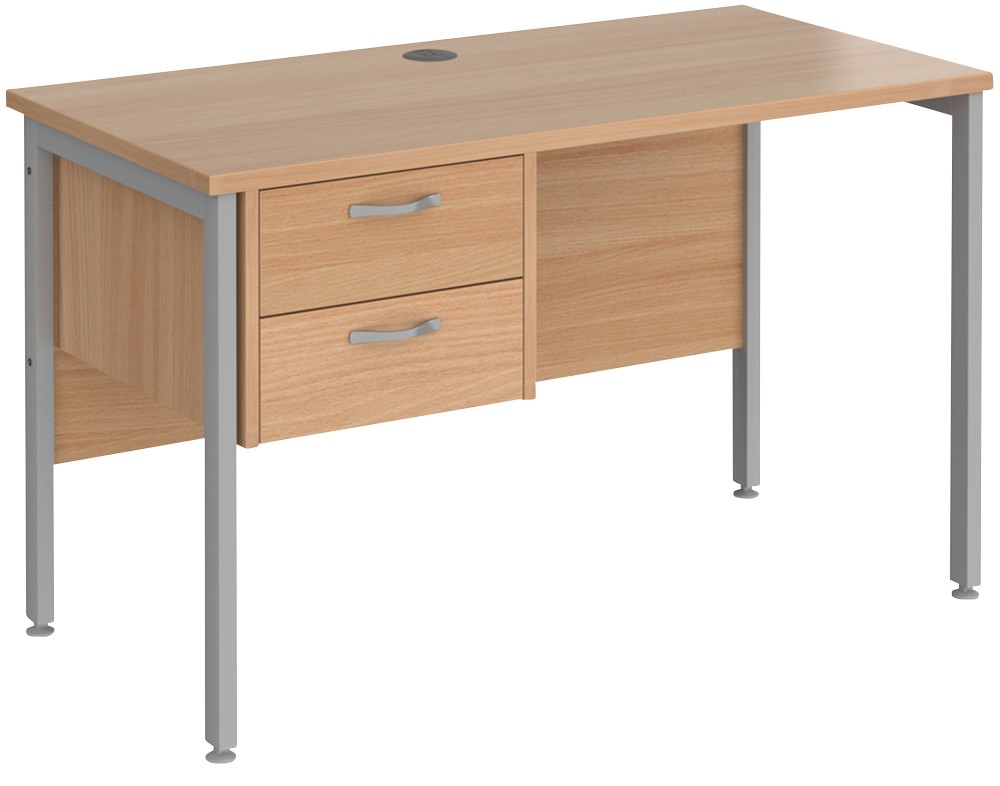 Dams International Maestro 25 Straight Desk Rectangular Beech H-Frame 2 Drawers 1,200 (W) X 600 (D) X 725 (H) Mm Wood