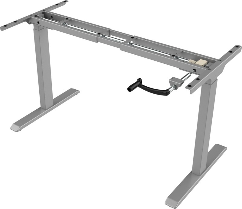 euroseats Crank Sitz-Stehschreibtischgestell Rechteckig T-Fuß 1.100 (B) x 650 (T) x 1.165 (H) mm Metall