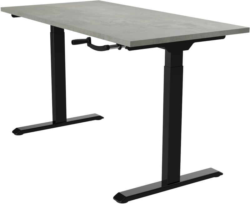 euroseats Höhenverstellbar Sitz-Stehschreibtisch Metall Schwarz 1.600 x 800 mm