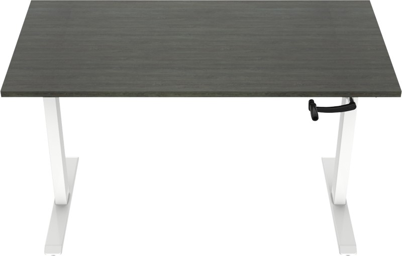 euroseats Crank Sitz-Stehschreibtisch Rechteckig Eiche T-Fuß 1.400 (B) x 800 (T) x 1.190 (H) mm Metall