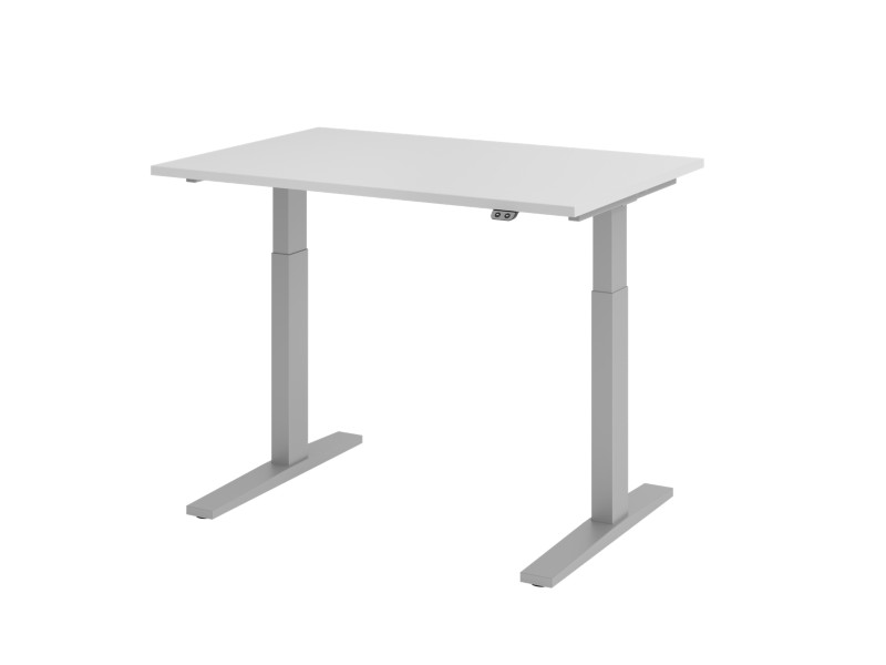 Thumbnail - Hammerbacher VXMKA Elektrisch Höhenverstellbar Sitz-Stehschreibtisch Grau C-Fuß 1.200 (B) x 800 (T) x 1.200 (H) mm Spanp...