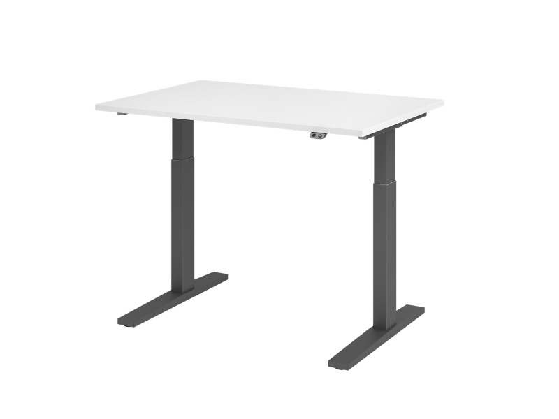 Thumbnail - Hammerbacher VXMKA Elektrisch Höhenverstellbar Sitz-Stehschreibtisch Weiß C-Fuß 1.200 (B) x 800 (T) x 1.200 (H) mm Spanp...