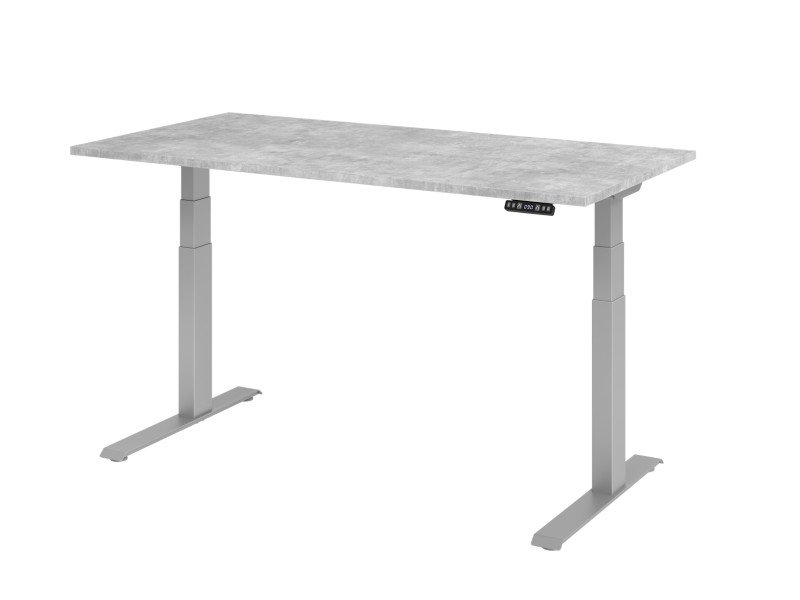 Thumbnail - Hammerbacher VXDKB Elektrisch Höhenverstellbar Sitz-Stehschreibtisch Grau C-Fuß 1.600 (B) x 800 (T) x 1.290 (H) mm Spanp...