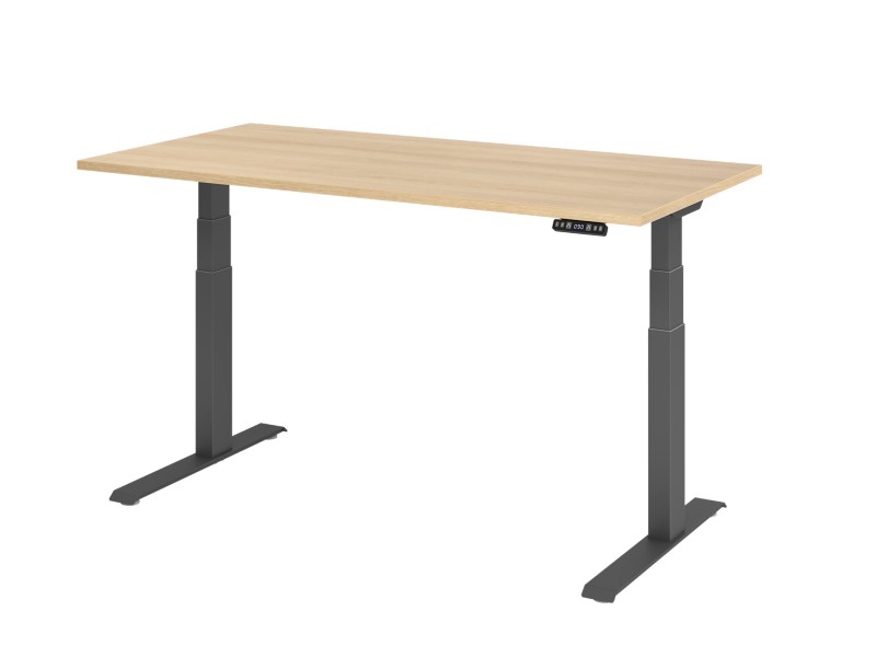 Thumbnail - Hammerbacher Steh-Sitz-Schreibtisch VXDKB16/E/G Eiche 1600 x 800 mm