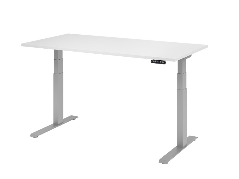 Thumbnail - Hammerbacher VXDKB Elektrisch Höhenverstellbar Sitz-Stehschreibtisch Weiß C-Fuß 1.600 (B) x 800 (T) x 1.290 (H) mm Spanp...