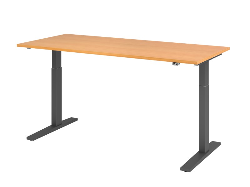 Hammerbacher VXMKA Elektrisch Höhenverstellbar Sitz-Stehschreibtisch Buche C-Fuß 1.800 (B) x 800 (T) x 1.200 (H) mm Span...