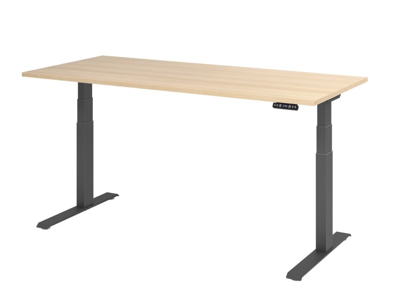 Thumbnail - Hammerbacher VXDKB Elektrisch Höhenverstellbar Sitz-Stehschreibtisch Eiche C-Fuß 1.800 (B) x 800 (T) x 1.290 (H) mm Span...
