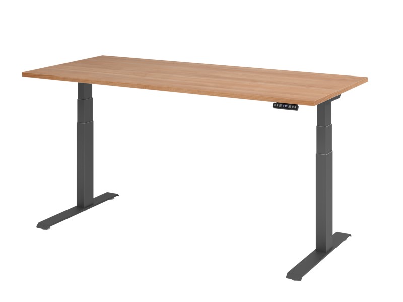 Thumbnail - Hammerbacher Steh-Sitz-Schreibtisch VXDKB19/N/G Walnuss 1800 mm x 800 mm