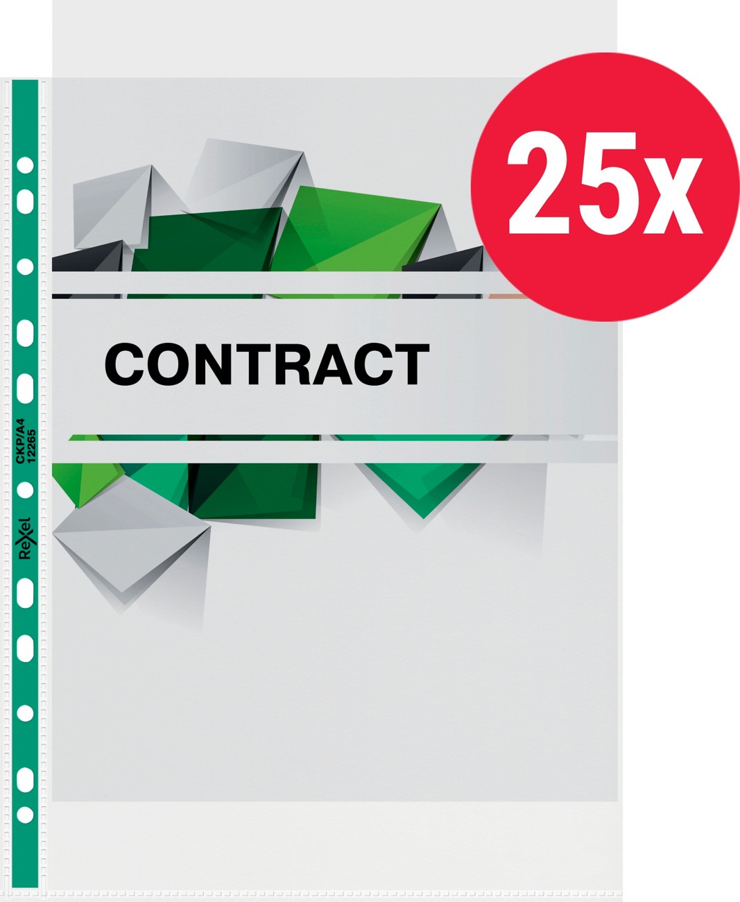 Rexel CopyKing A4 Punched Pockets with Green Spine Glass Clear (25 Pack) 2115705 - Image 6