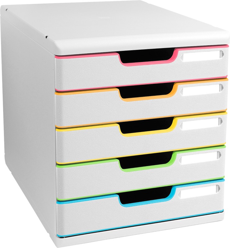 Exacompta Black Office Schubladenbox Kunststoff Mehrfarbig, Weiß 5 Schübe 28,8 x 35 x 32 cm DIN A4+