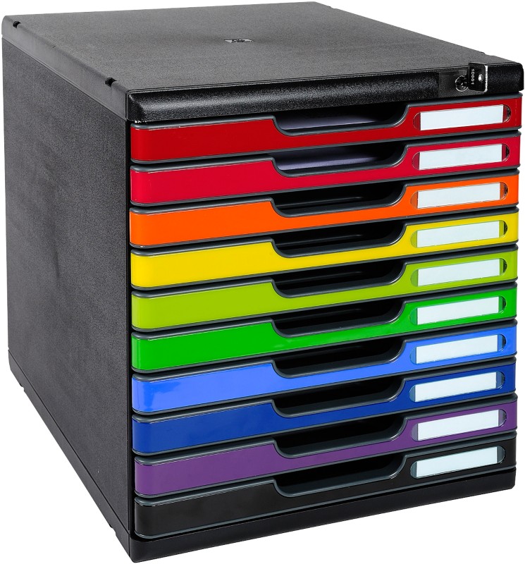 Thumbnail - Exacompta Iderama Schubladenbox Kunststoff Mehrfarbig 10 Schübe 28,8 x 35 x 32 cm DIN A4+