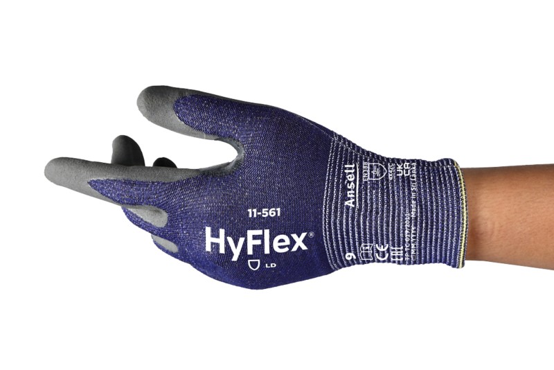 Ansell HyFlex Cut Resistant Mehrweg Arbeitshandschuhe Nitril Größe 7 Dunkelblau 12 Paar