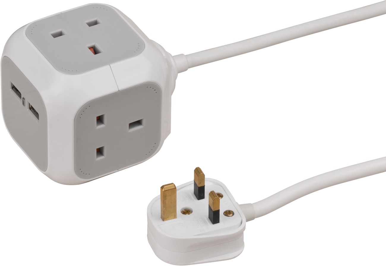 Brennenstuhl Extension Lead White, Grey 3M