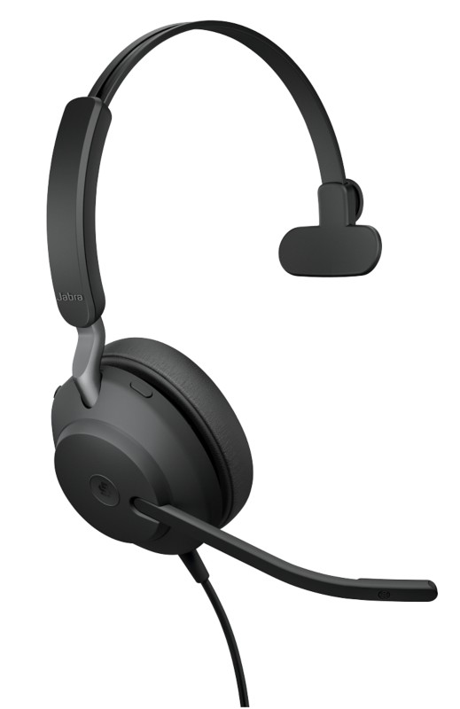 Jabra Evolve2 40 Wired Mono Headset USB Black Type-A