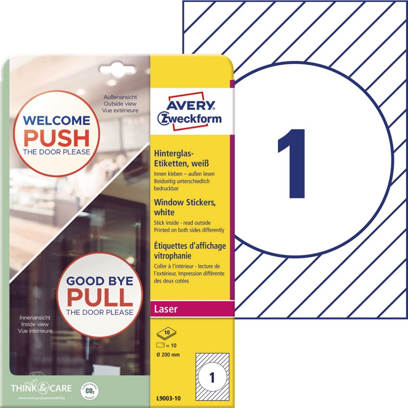 Thumbnail - AVERY Zweckform L9003-10 Fenstersticker 5 x 297 mm Weiß 10 Stück