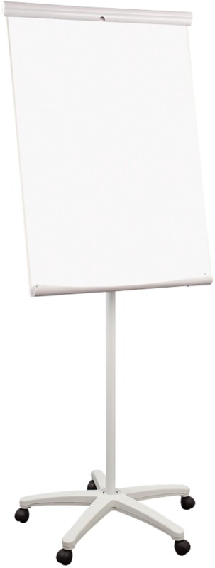 Flipchart Feistehend Mobil mit Stifteablage Silber, 5 Rollen? 700 x 1860 mm