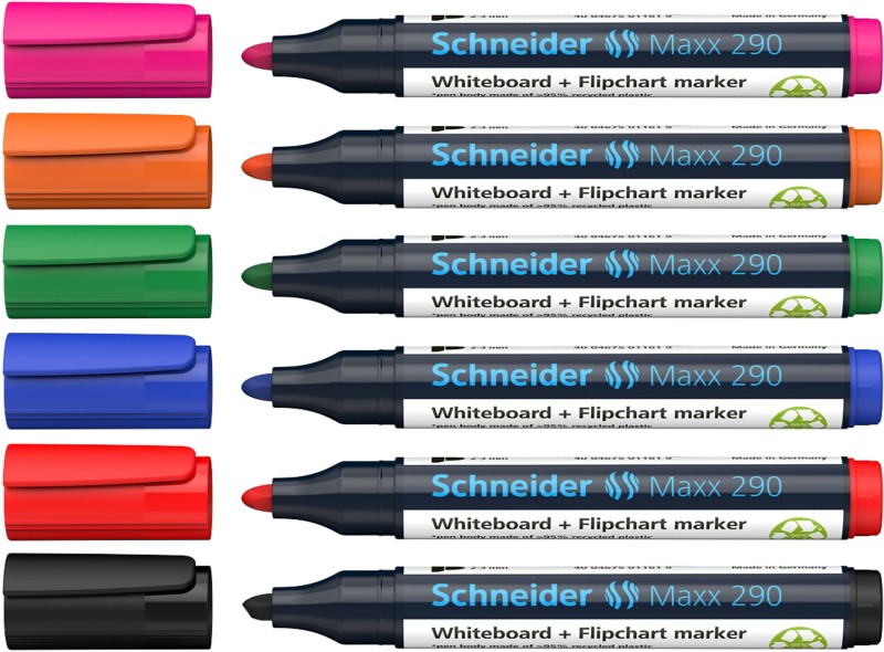 Schneider Maxx 290 96082000 Whiteboard-Marker Farbig sortiert Breit Filzspitze 2 - 3 mm 6 Stück