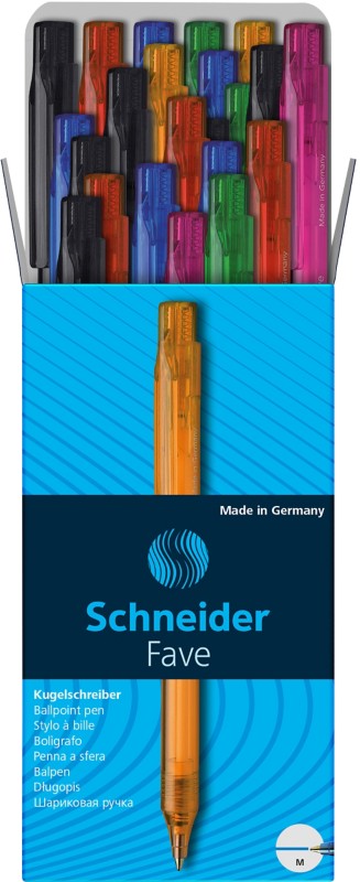 Schneider Fave 96081092 Einziehbar Kugelschreiber Blau 0.5 mm Mittel Kugelschreiber Nachfüllbar 50 Stück 1178886