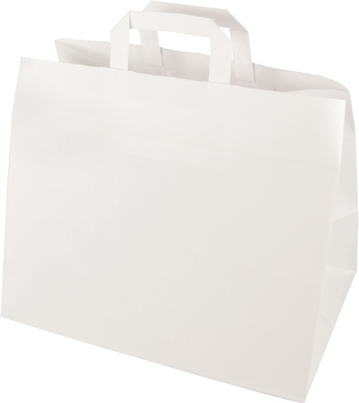 PAPSTAR Tragetasche mit Griff Weiß 32 x 17 x 27 cm 50 Stück