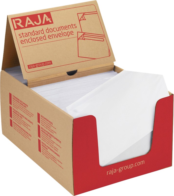 RAJA Selbstklebende Dokumententaschen DL PE (Polyethylen), Silikonpapier Transparent 22,5 (B) x 11,5 (H) cm 250 Stück